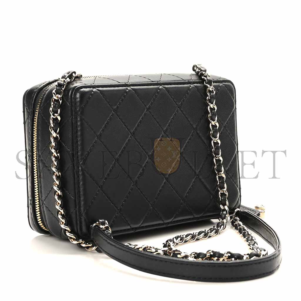 CHANEL LAMBSKIN QUILTED COCO CLICK BAG BLACK AS4817 (16*11.5*6cm)